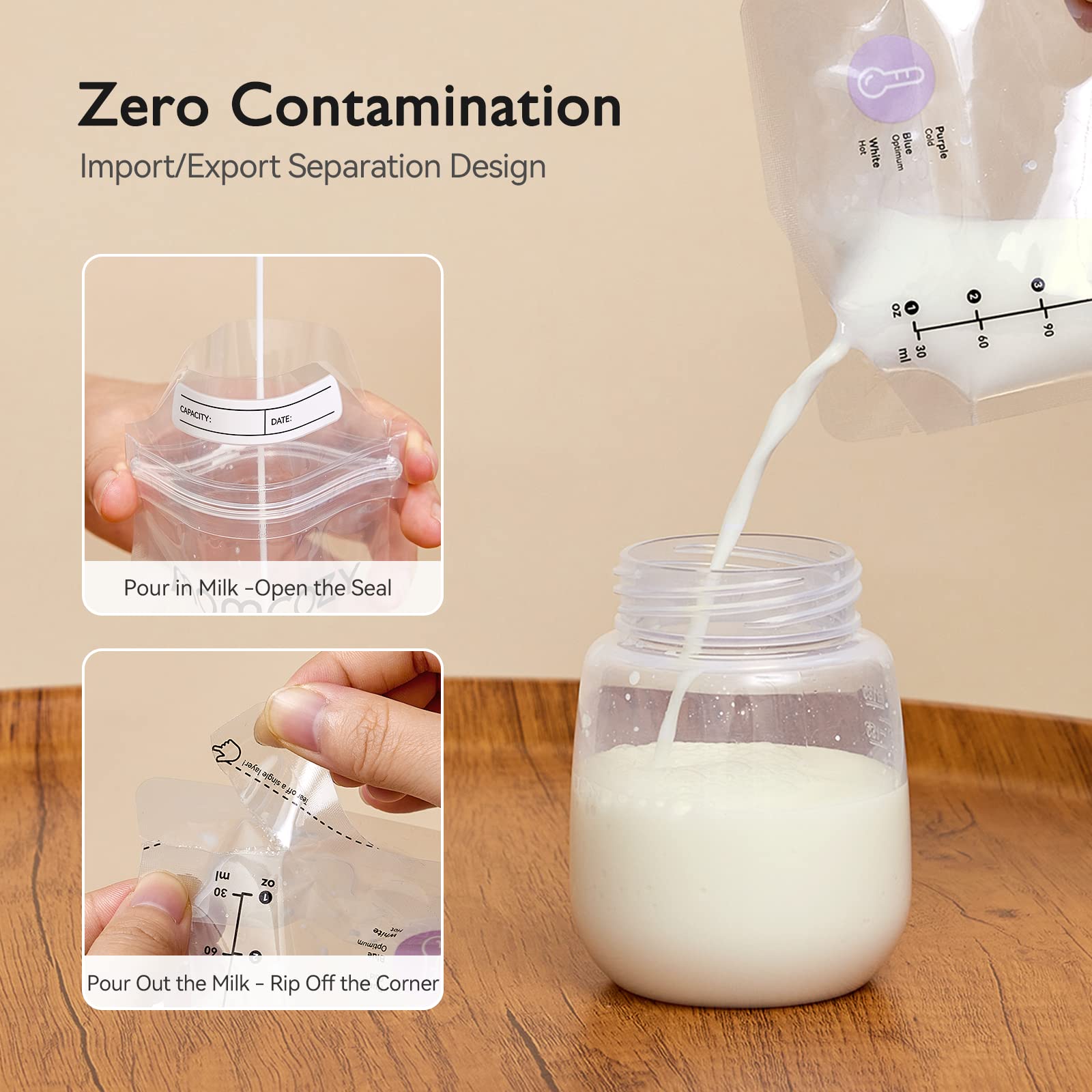 Foto 6 pulgar | Bolsas De Almacenamiento De Leche Materna Momcozy Temp-sensing 180 Ml 50 Unidades - Venta Internacional.