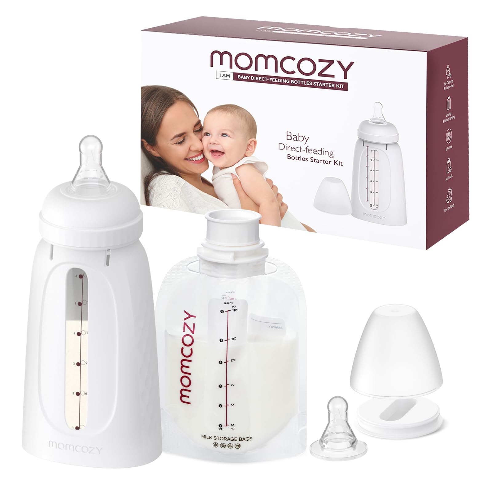 Foto 2 pulgar | Kit De Almacenamiento Y Alimentación De Leche Materna Momcozy 3 En 1, 25 Piezas - Venta Internacional.
