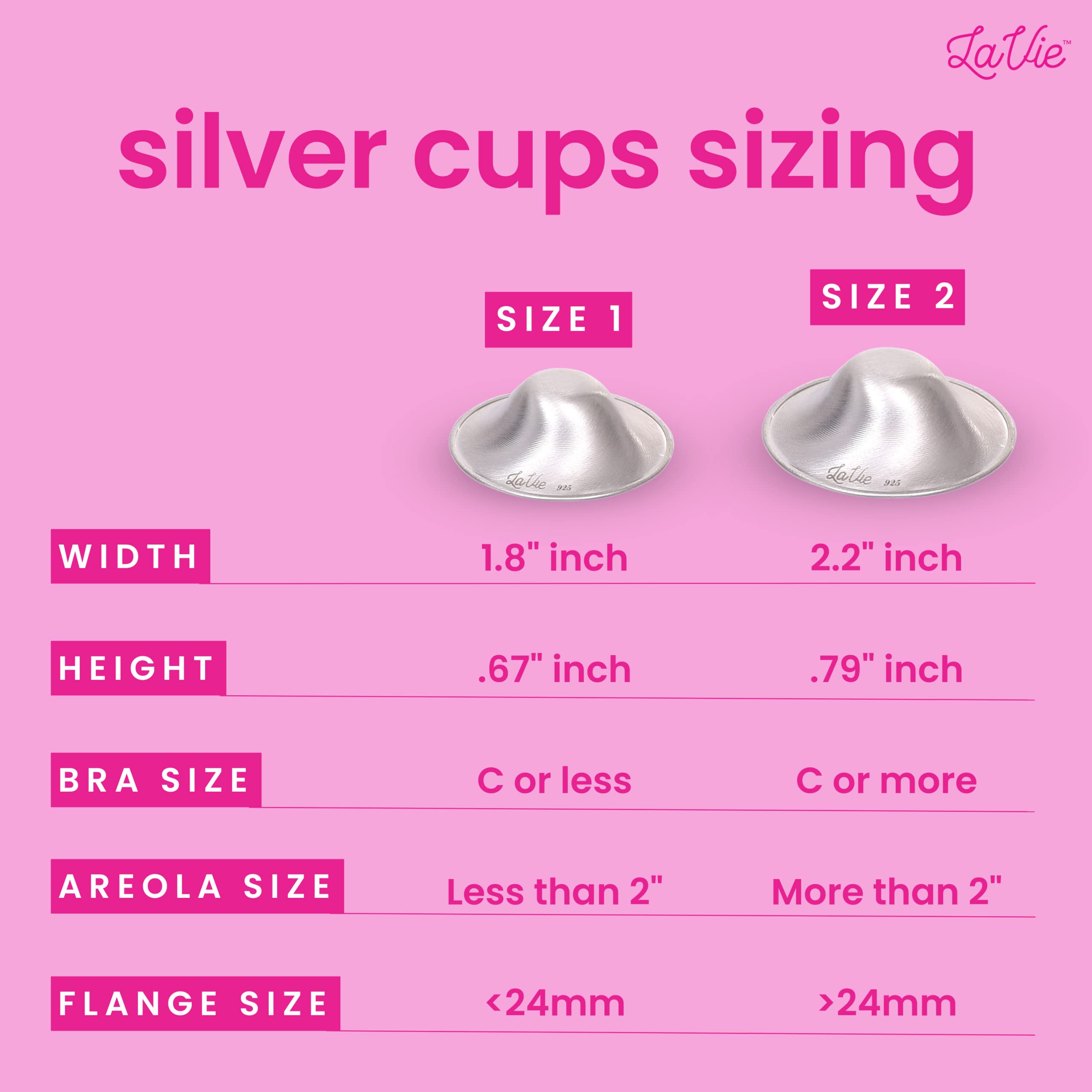 Foto 4 pulgar | Vasos De Lactancia Lavie Silver 925 Para Madres Que Amamantan - Venta Internacional.