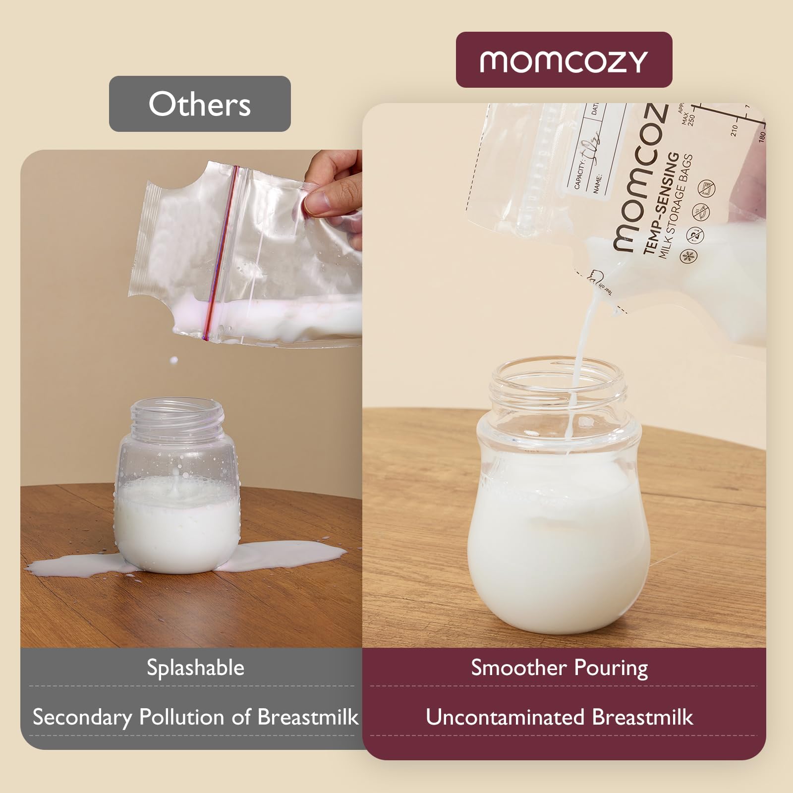 Foto 3 | Bolsa De Almacenamiento De Leche Materna Momcozy Temp-sensing 200 Unidades 240 Ml - Venta Internacional.