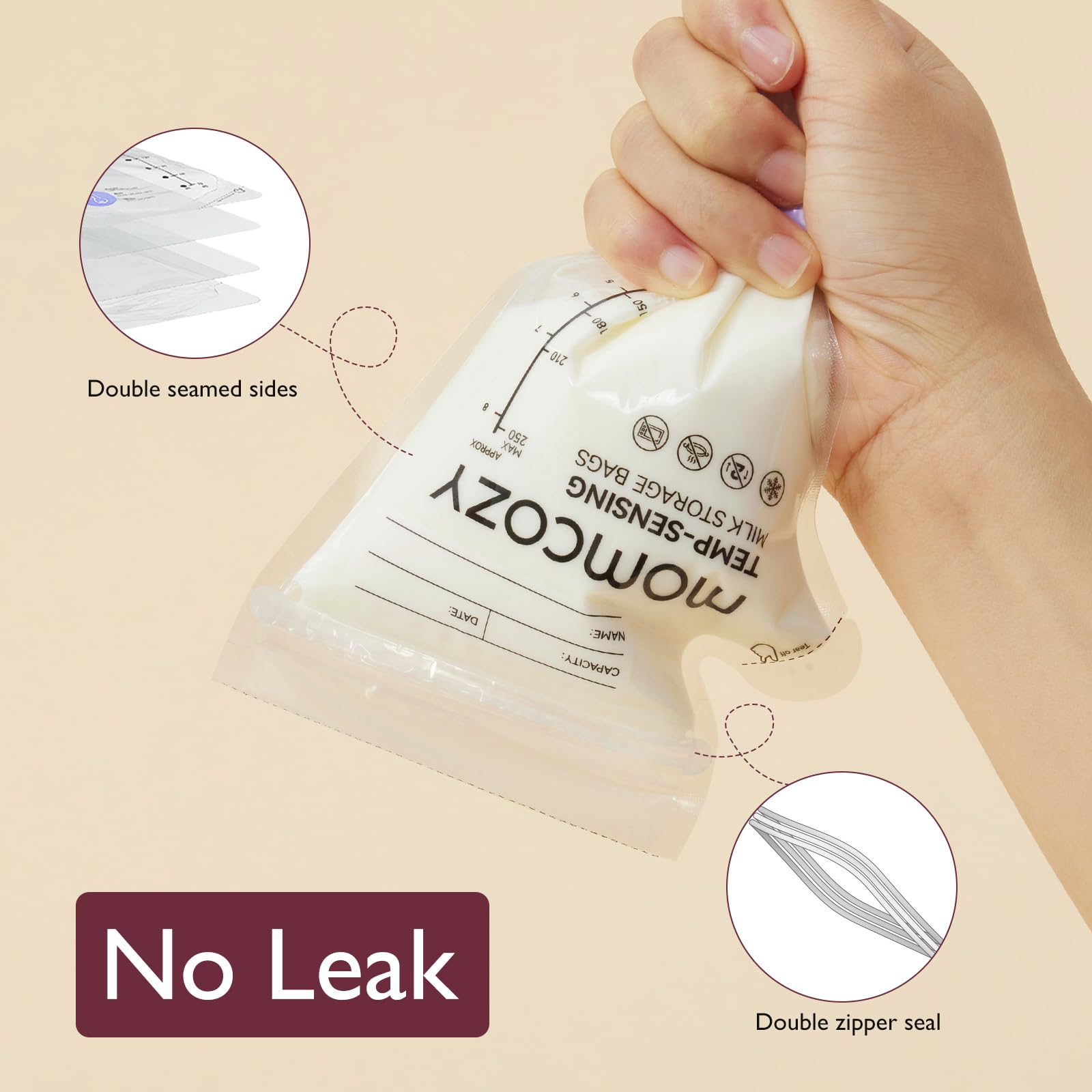 Foto 6 | Bolsa De Almacenamiento De Leche Materna Momcozy Temp-sensing 200 Unidades 240 Ml - Venta Internacional.