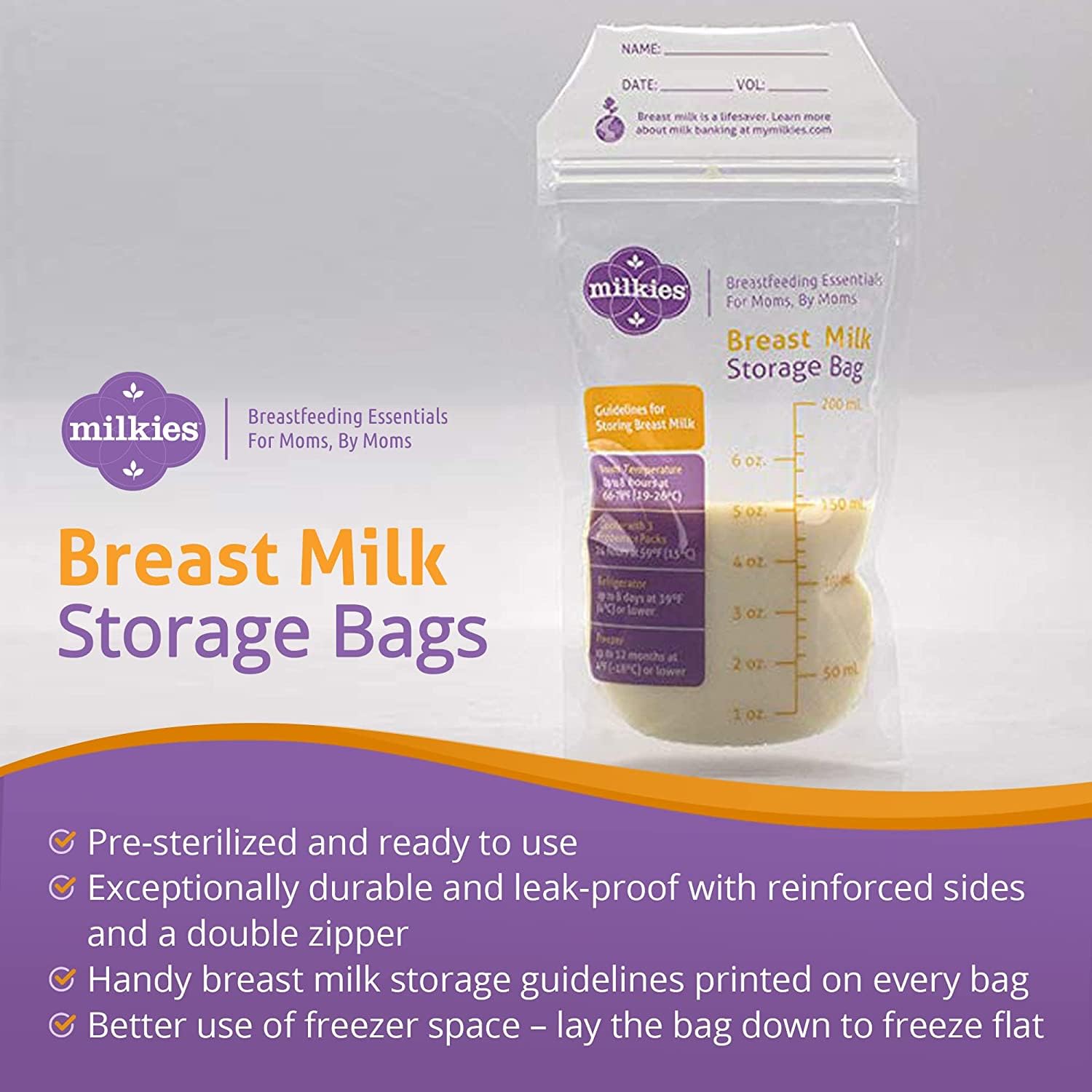 Foto 5 pulgar | Bolsas De Almacenamiento De Leche Materna Fairhaven Health Milkies  50 Unidades - Venta Internacional.