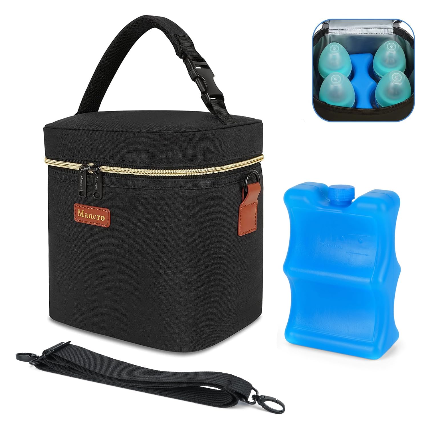 Foto 2 pulgar | Bolsa Refrigeradora Para Leche Materna Mancro Travel Con Paquete De Hielo Para 4 Botellas - Venta Internacional.