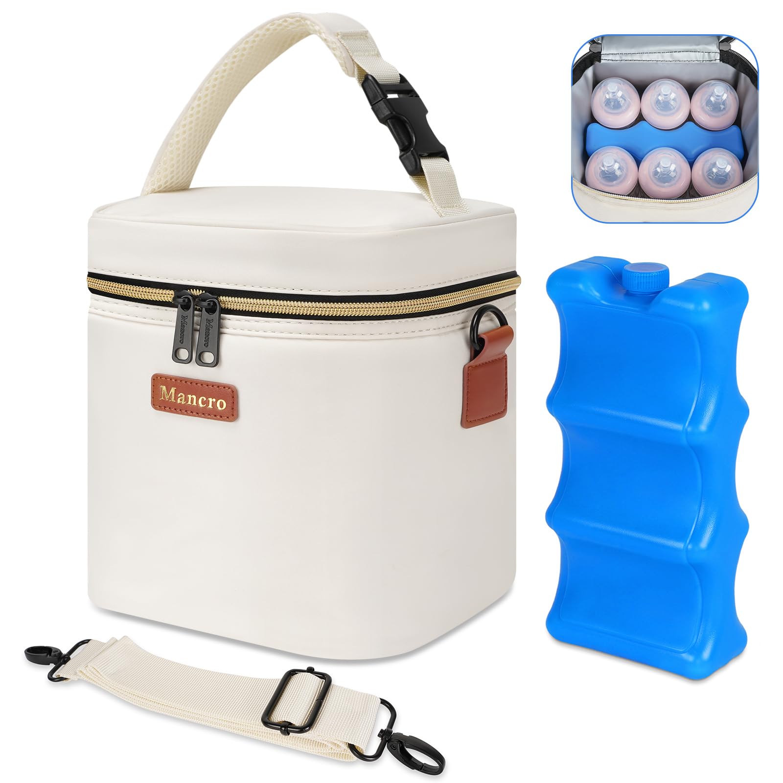 Foto 2 pulgar | Bolsa Refrigeradora Para Leche Materna Mancro Con Bolsa De Hielo De 8 5 L (crema) - Venta Internacional.