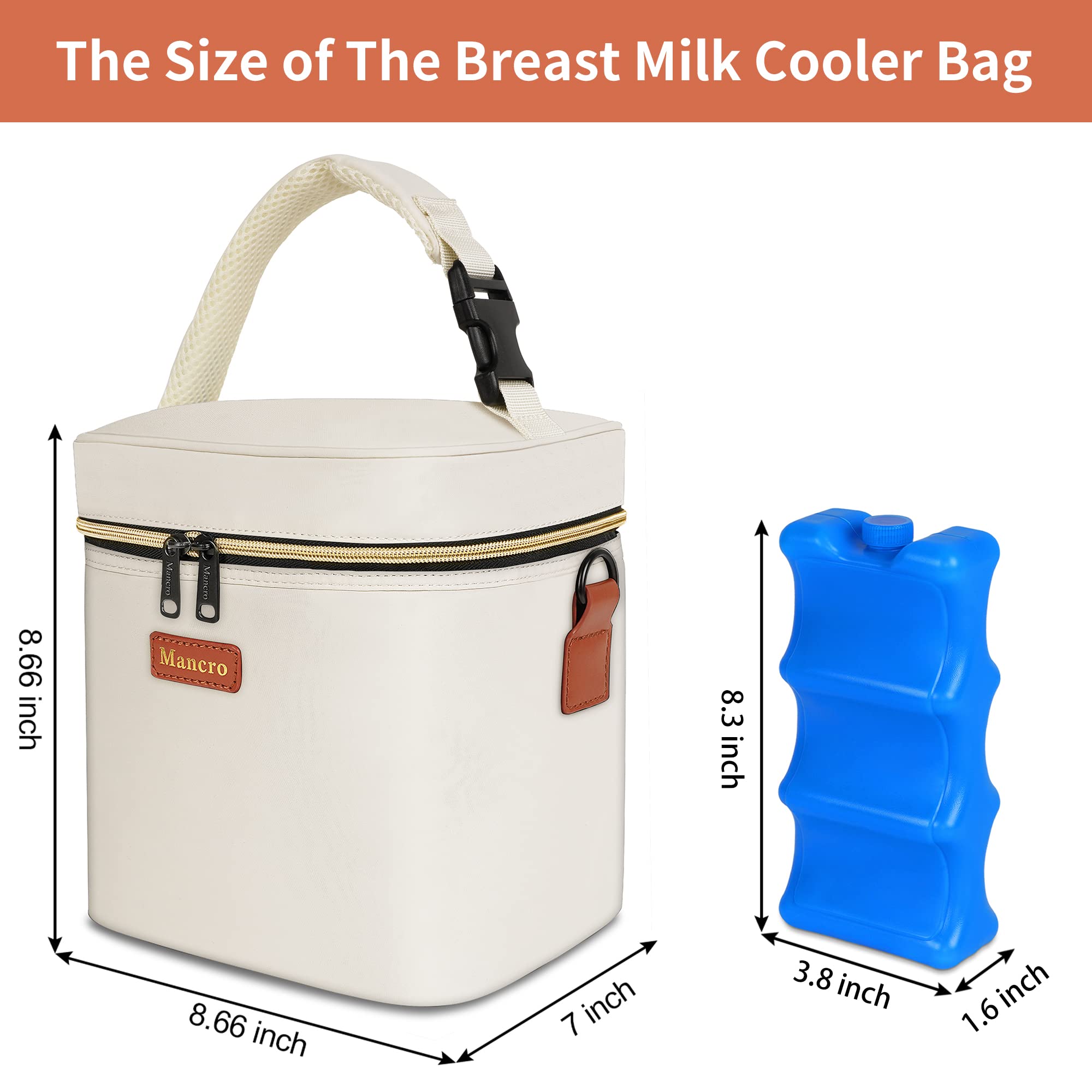 Foto 2 | Bolsa Refrigeradora Para Leche Materna Mancro Con Bolsa De Hielo De 8 5 L (crema) - Venta Internacional.