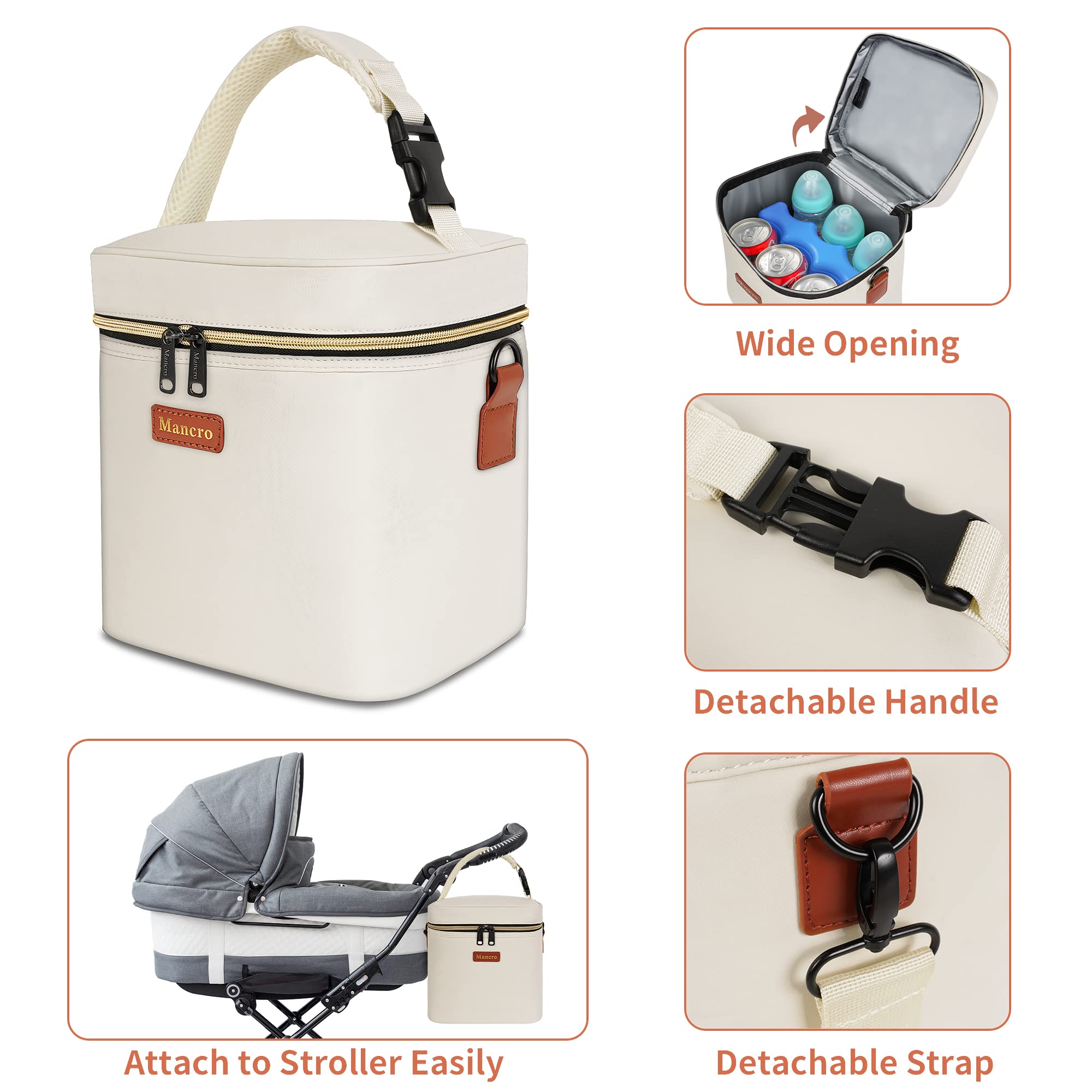 Foto 5 | Bolsa Refrigeradora Para Leche Materna Mancro Con Bolsa De Hielo De 8 5 L (crema) - Venta Internacional.
