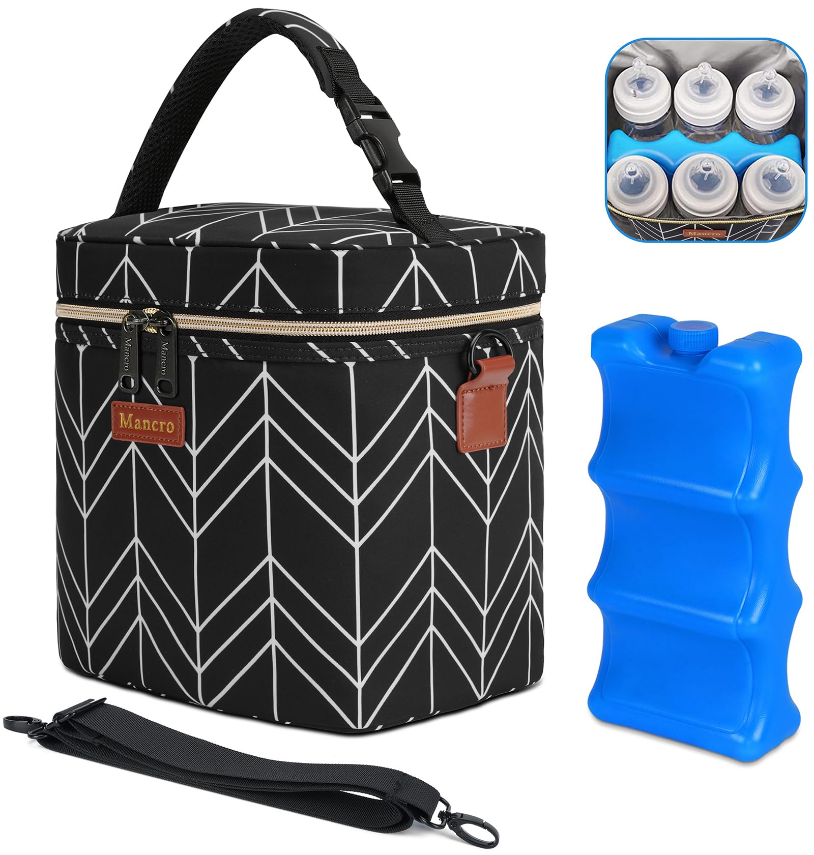 Foto 1 | Bolsa Refrigeradora Para Leche Materna Mancro Con Aislamiento Y Paquete De Hielo De 250 Ml X 6 - Venta Internacional.