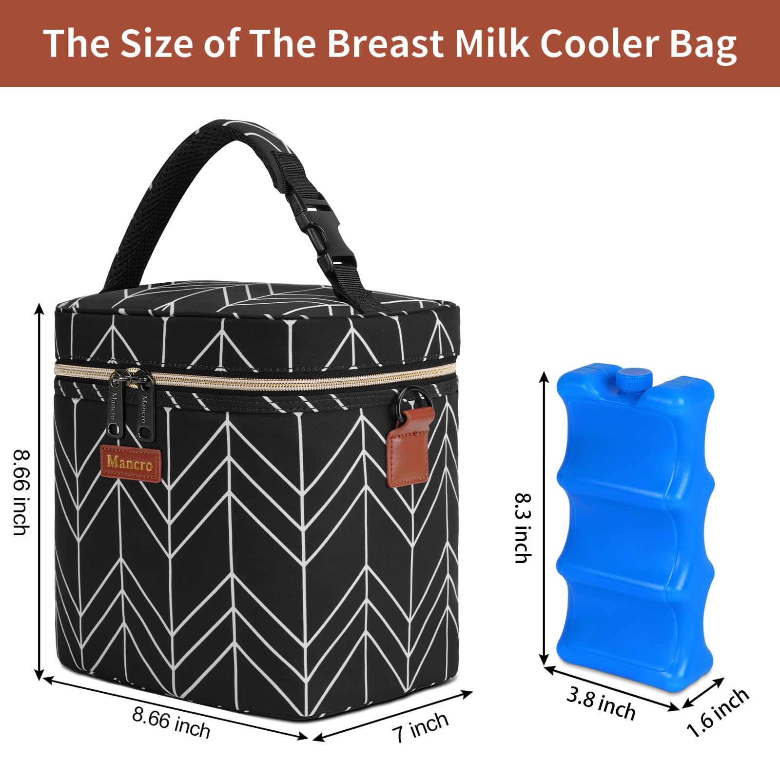 Foto 3 pulgar | Bolsa Refrigeradora Para Leche Materna Mancro Con Aislamiento Y Paquete De Hielo De 250 Ml X 6 - Venta Internacional.