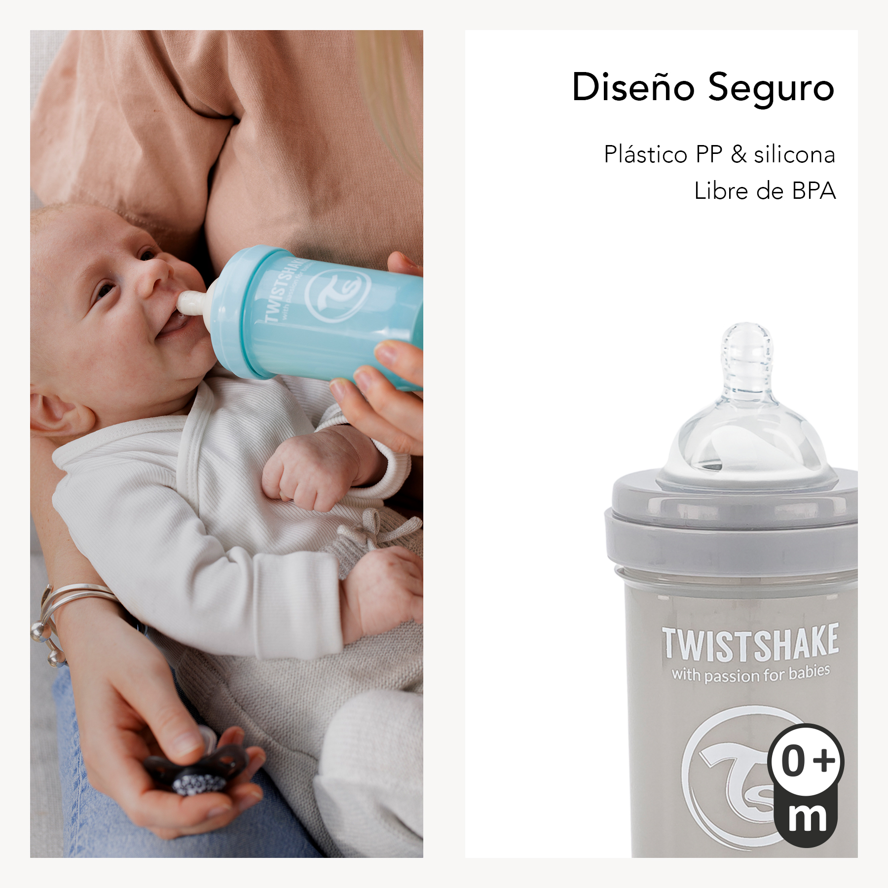 Foto 4 pulgar | Biberón Twistshake Anti Cólico 6oz color Gris Pastel