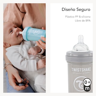 Foto 3 | Biberón Twistshake Anti Cólico 6oz color Gris Pastel