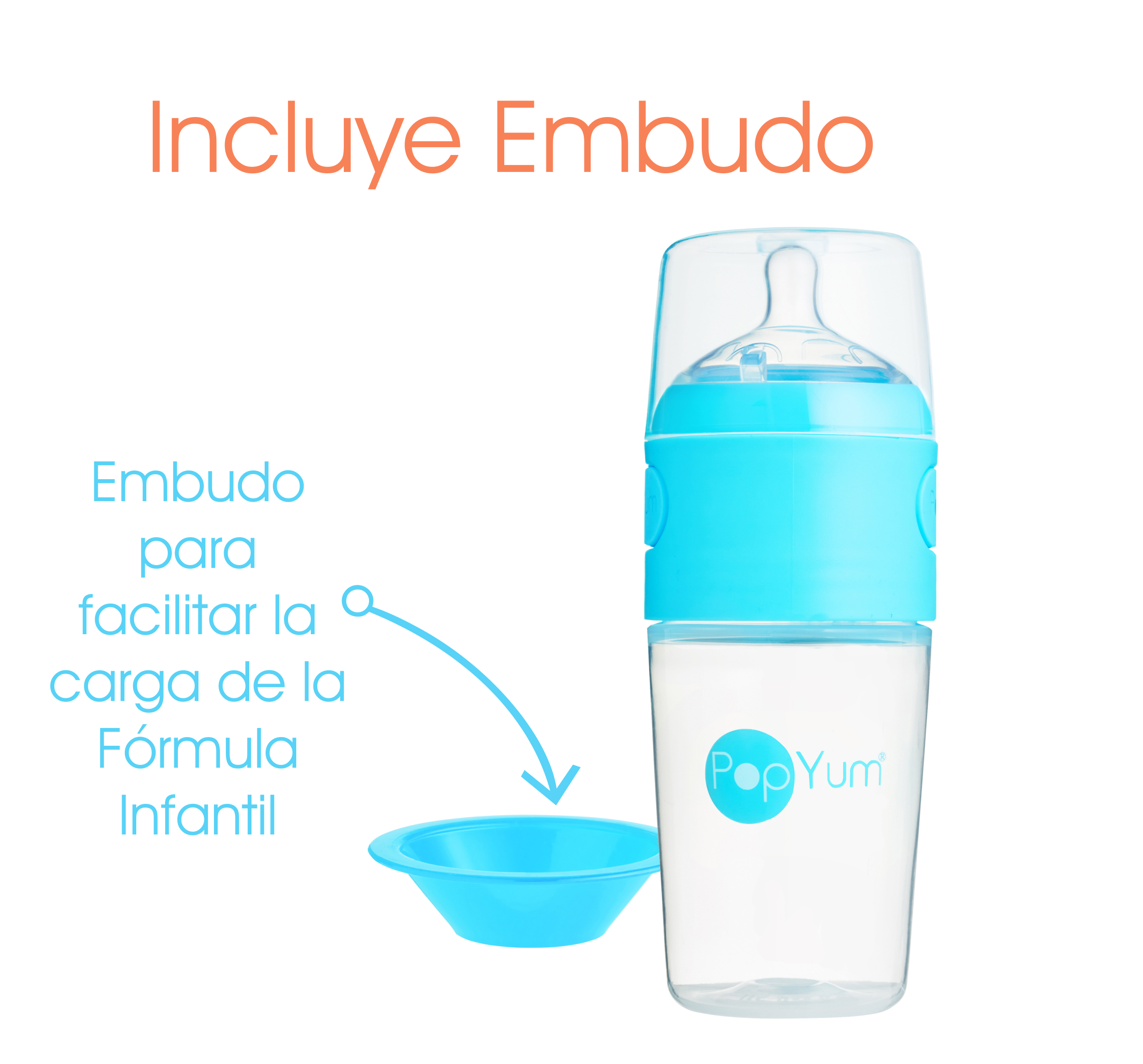 Foto 7 pulgar | Popyum Biberón Anticólico De Bebé Para Mezclar Fórmula 9oz / 260ml Paquete De 3 Piezas Azul