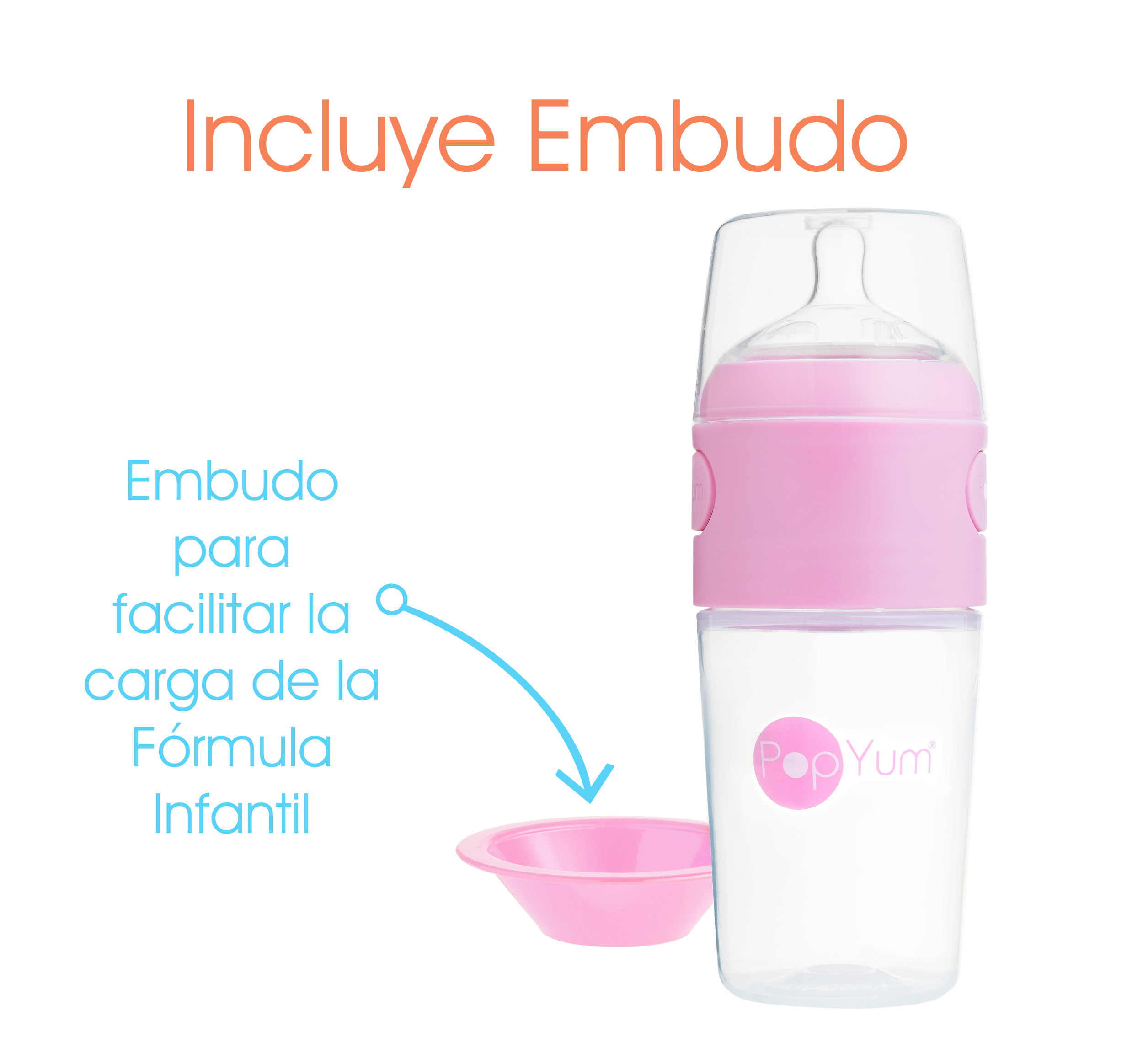 Foto 7 pulgar | Popyum Biberón Anticólico De Bebé Para Mezclar Fórmula 9oz / 260ml Paquete De 3 Piezas Rosa