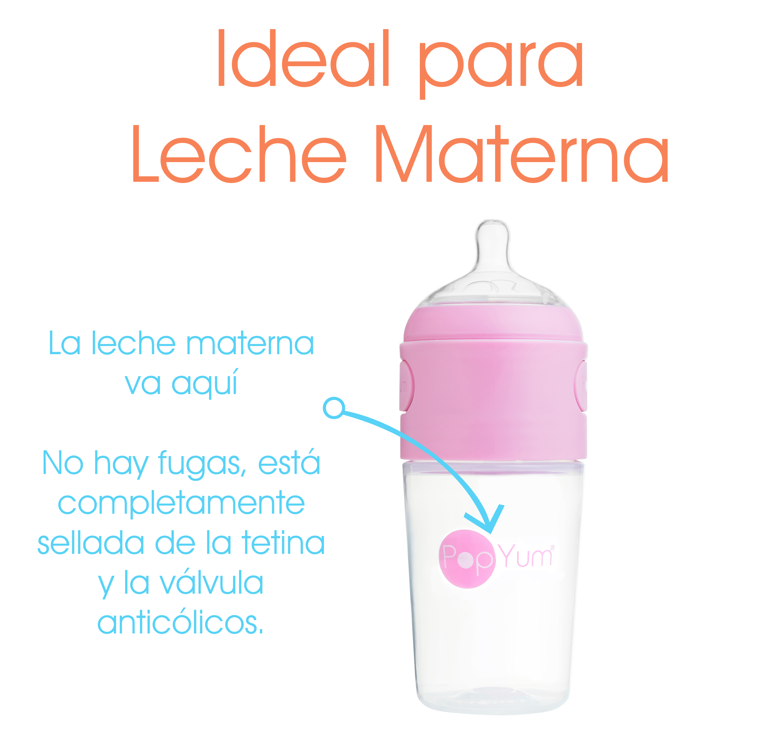 Foto 7 | Popyum Biberón Anticólico De Bebé Para Mezclar Fórmula 9oz / 260ml Paquete De 3 Piezas Rosa