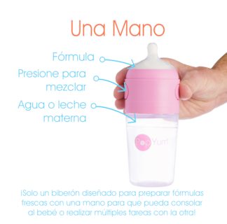 Foto 2 | Popyum Biberón Anticólico De Bebé Para Mezclar Fórmula 9oz / 260ml Paquete De 2 Piezas Rosa