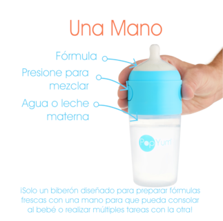 Foto 2 | Popyum Biberón Anticólico De Bebé Para Mezclar Fórmula 9oz / 260ml Paquete De 2 Piezas Azul