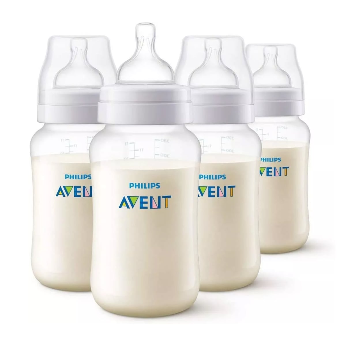 Biberones Avent Scy106/04 Transparentes Anticólicos 11 OZ 4 PZAS $1,047