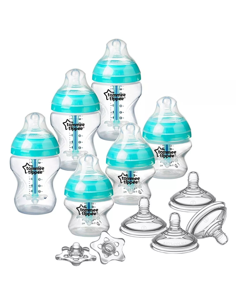 Set Biberones Anticólicos Tommee Tippee 52256110 color Trasparente 6 Piezas + Accesorios