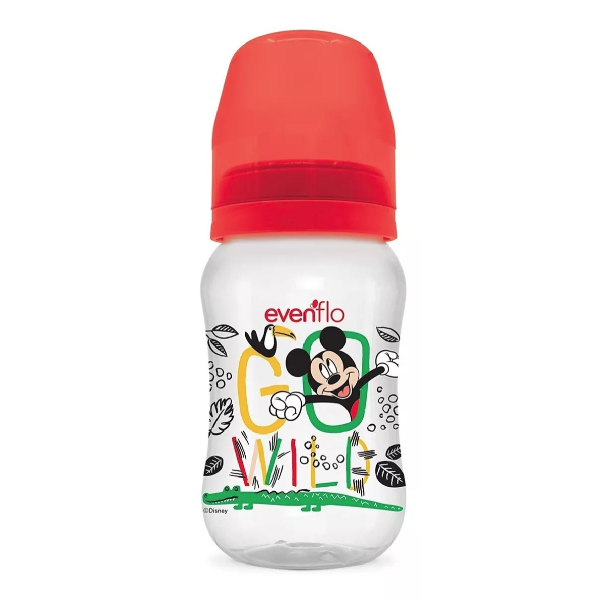 Biberón Even Flo Mickey Disney Cuello Ancho 9 OZ 1 PZA Rojo