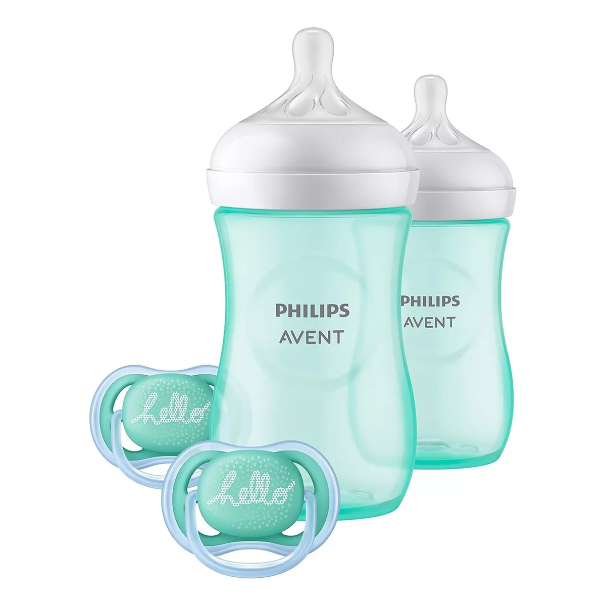 Foto 2 pulgar | Biberón Avent Natural 9 OZ Turquesa Set Regalo 2 PZAS