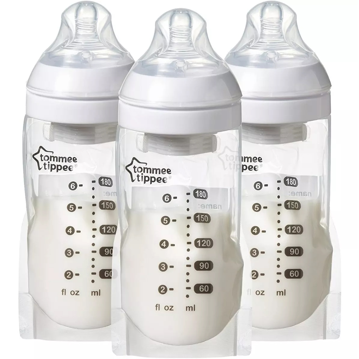 Biberones para Bolsa de Leche Materna Pouch Tommee Tippee Transparente 3 Unidades