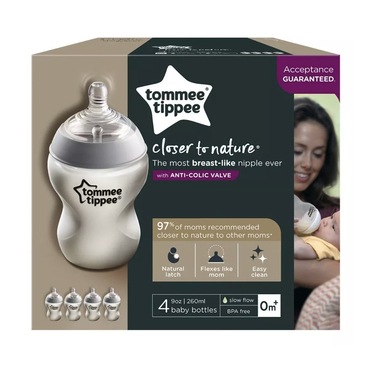 Foto 3 pulgar | Biberones Tommee Tippee Close To Nature 9 oz 4 Piezas