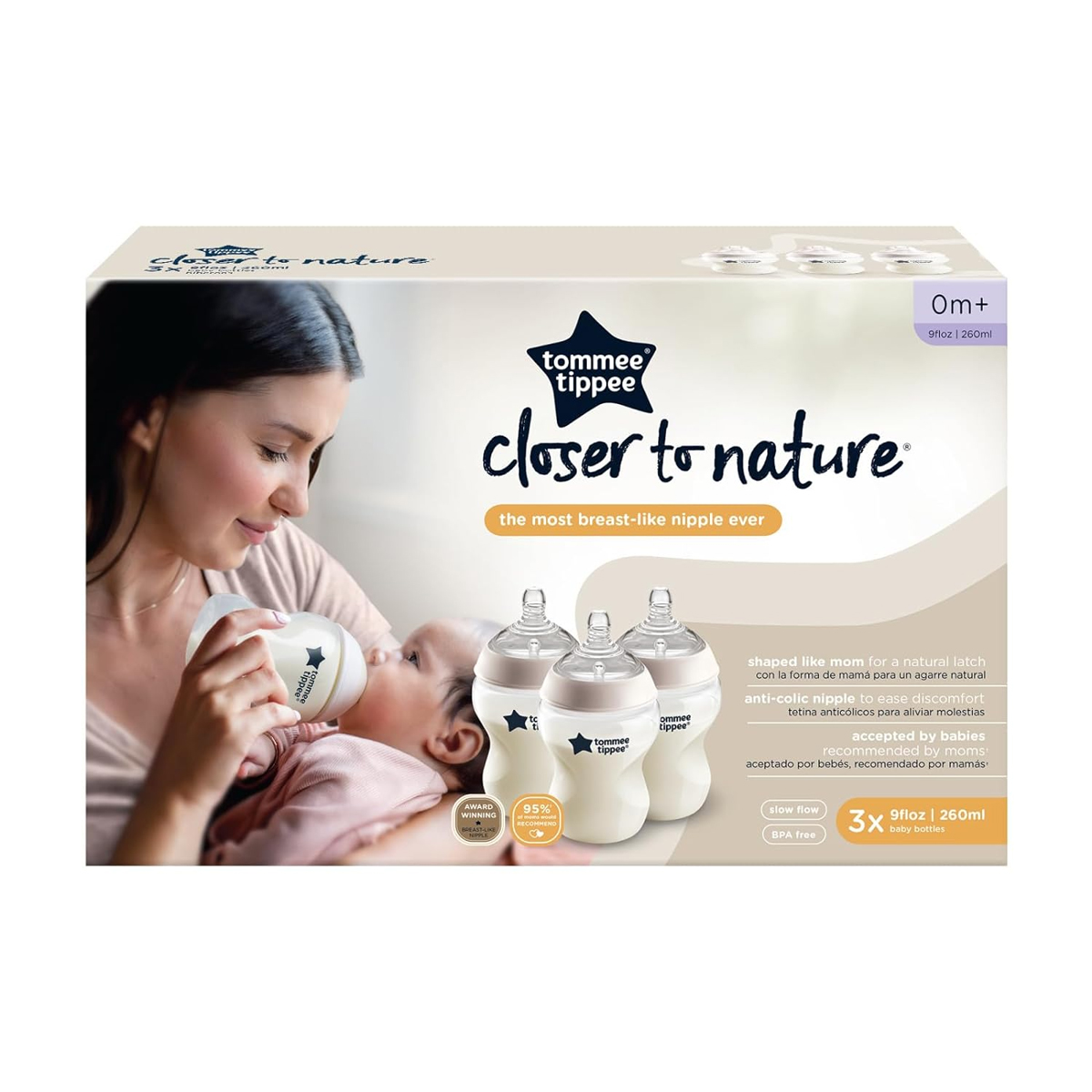 Foto 4 pulgar | Biberones Tommee Tippee Closer To Nature Transparentes 9 Oz 3 Unidades