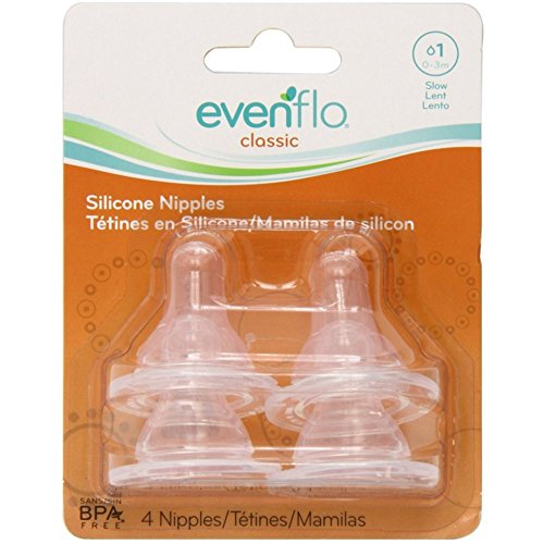 Foto 2 pulgar | Venta Internacional - Mamilas Nipples Evenflo Classic Slow Flow 0-3 Meses 4 Piezas