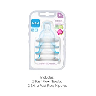 Foto 2 | Bottle Nipples Mam Mixed Flow Flow, Niveles 3 Y 4, Paquete De 4 - Venta Internacional.