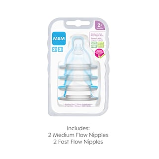 Foto 2 | Bottle Nipples Mam Mixed Flow De Silicona De Nivel 2 Y 3, Paquete De 4 - Venta Internacional.