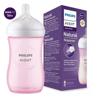 Foto 2 | Biberón Avent Natural Response Antigoteo Color 9oz 1m+ Rosa