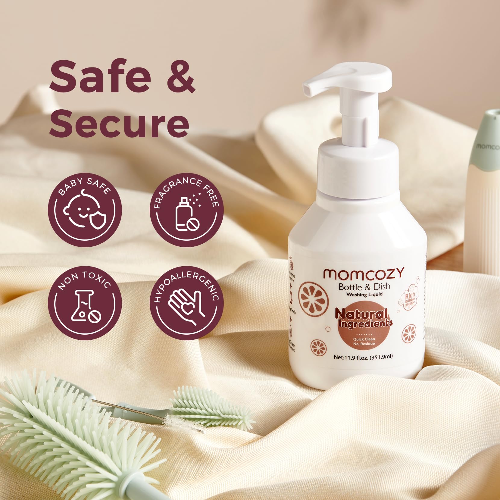 Foto 5 | Cepillo De Limpieza Momcozy Para Botellas, 350 Ml, Para Prensar Espuma - Venta Internacional.