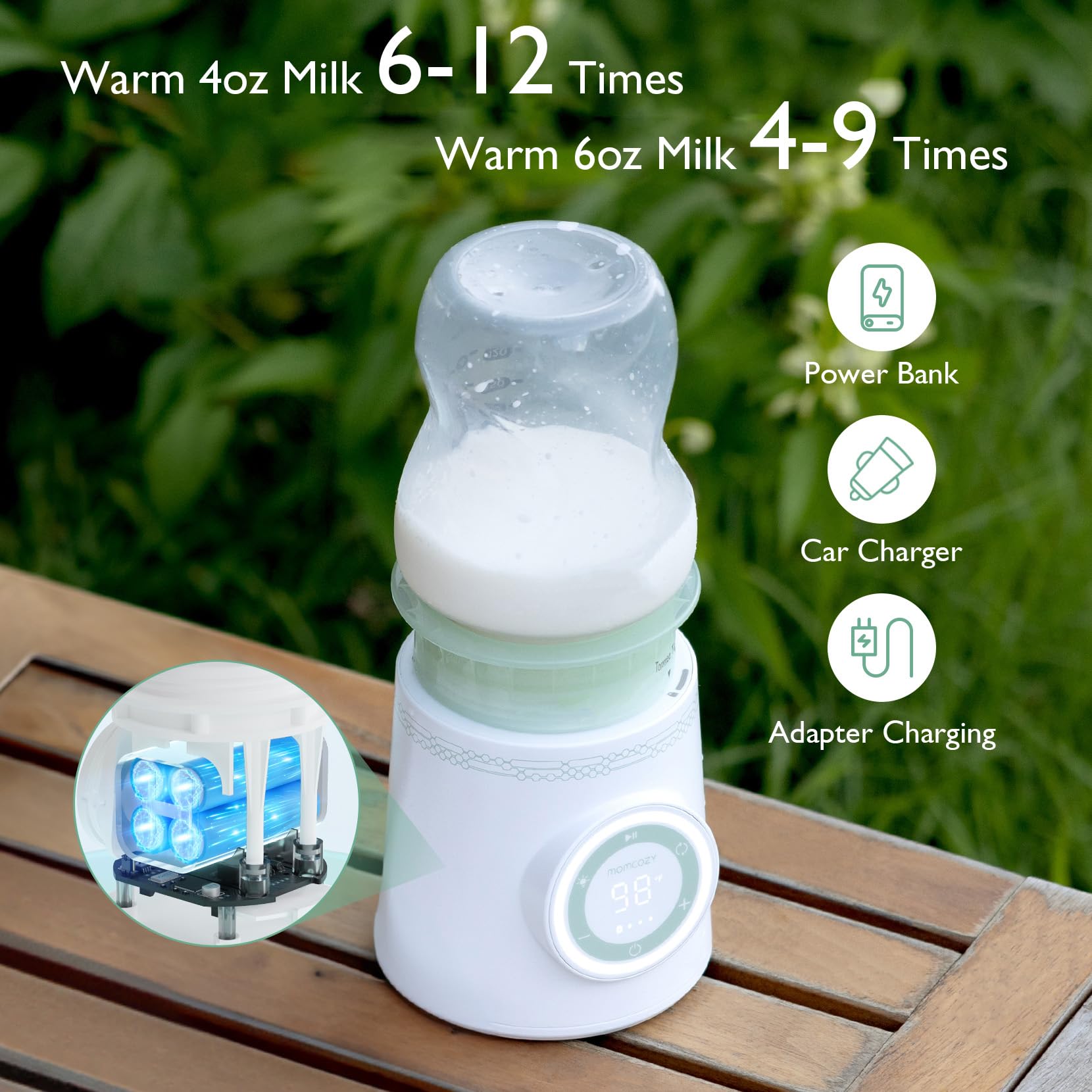 Foto 7 pulgar | Calentador De Botellas Portátil Momcozy Fast Heating Para Viajes - Venta Internacional.