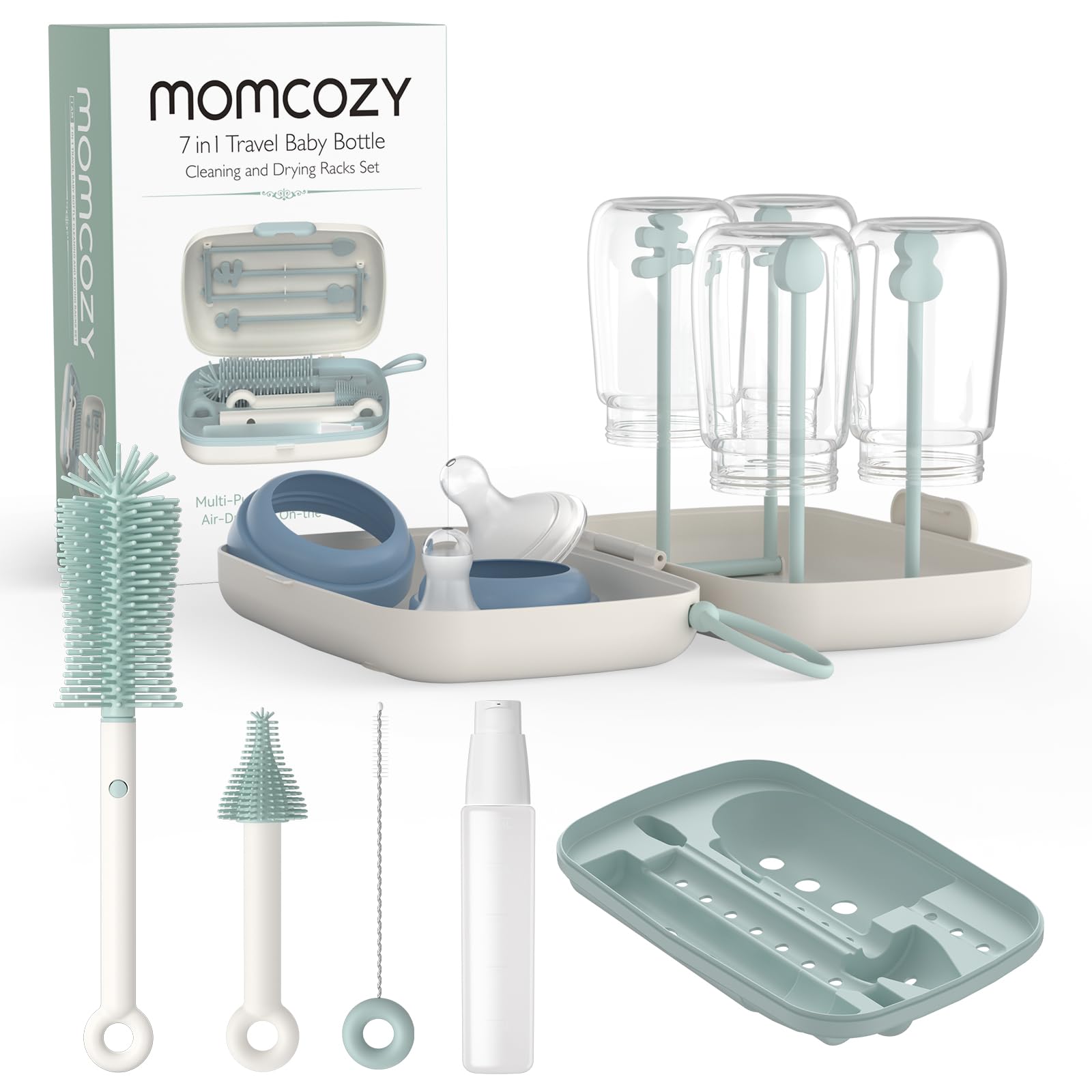 Set De Cepillos Para Biberones Momcozy, Kit Limpiador De Biberones 7 En 1 - Venta Internacional.