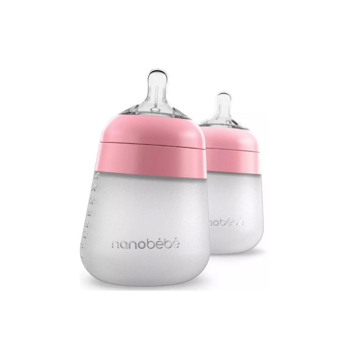 Biberón Silicona 360 Anticólicos Nanobébé 9oz 2pz Rosa