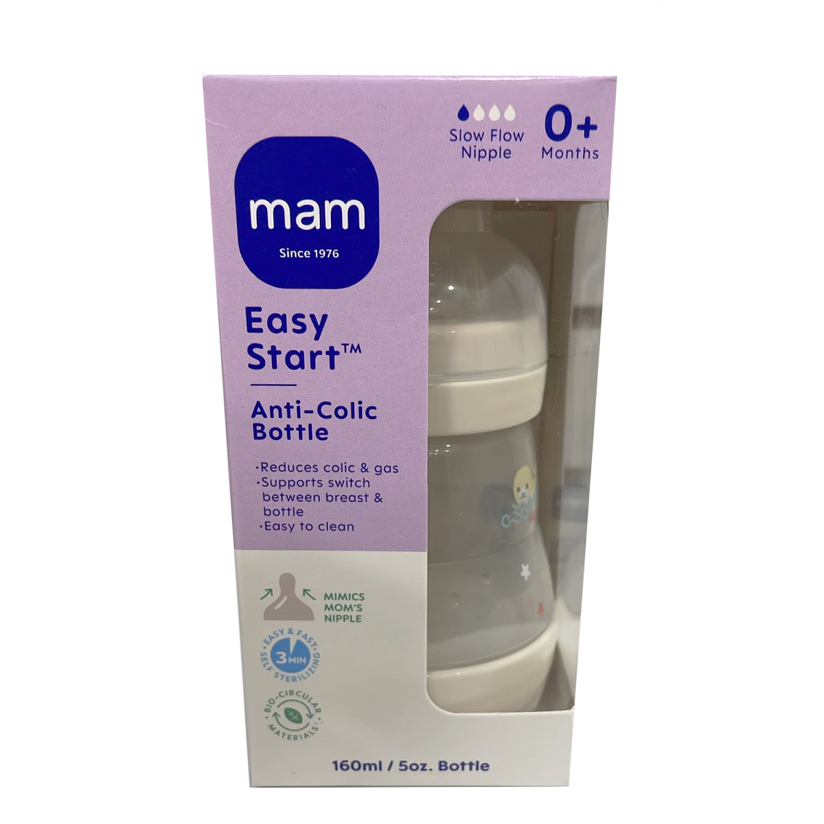 Foto 4 | Biberón Mam Easy Start Anticólicos 5oz 1pz Beige Ballena