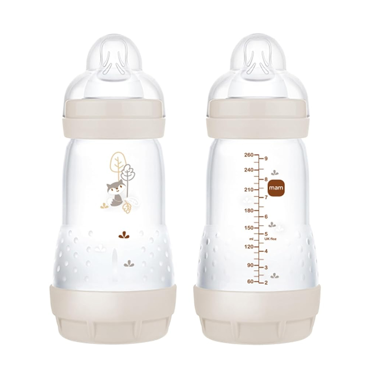 Foto 2 pulgar | Biberón Mam Baby Easy Start 9oz 2pz Gris Zorro