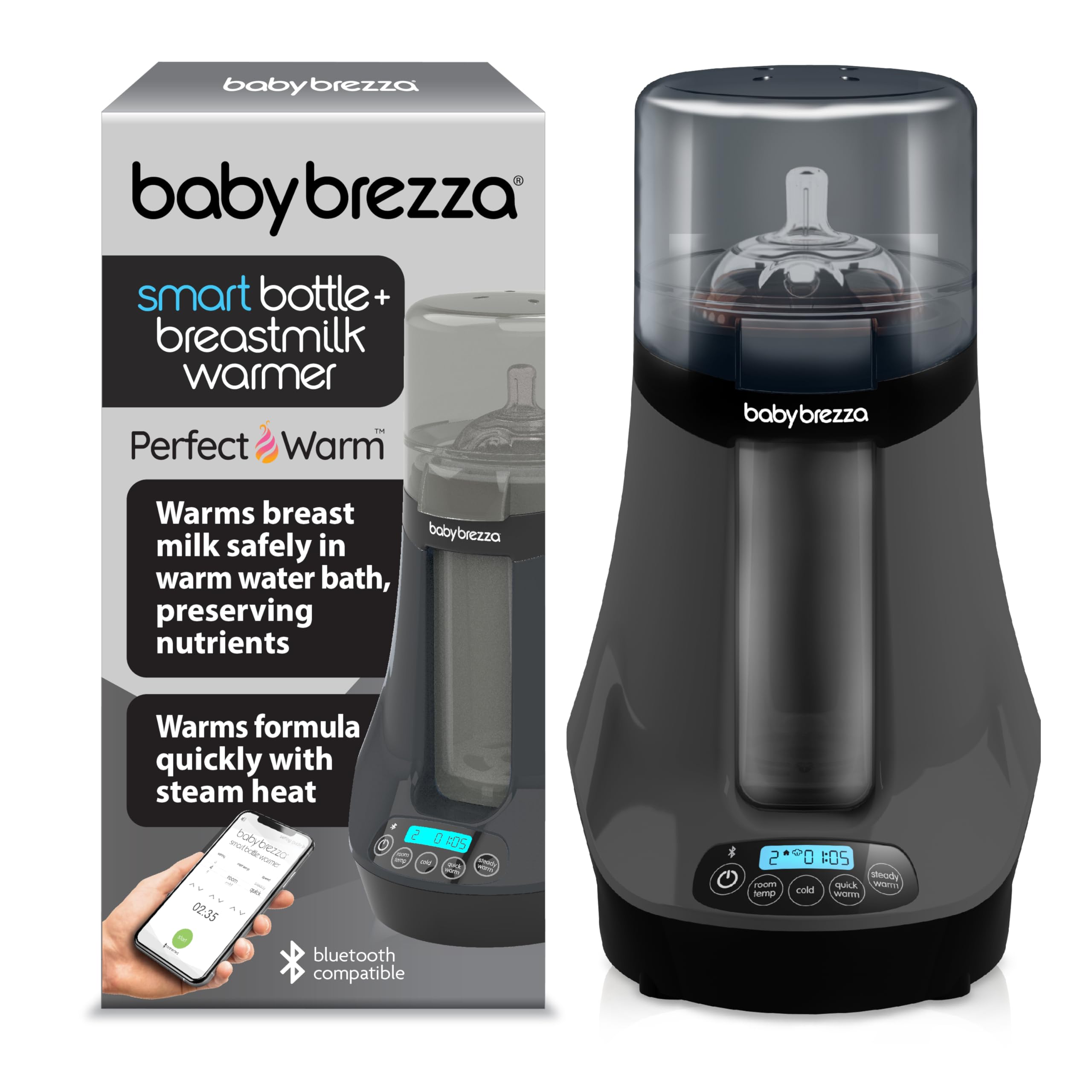 Foto 2 pulgar | Calentador de Biberones Baby Brezza Smart Charcoal Bluetooth - Venta Internacional