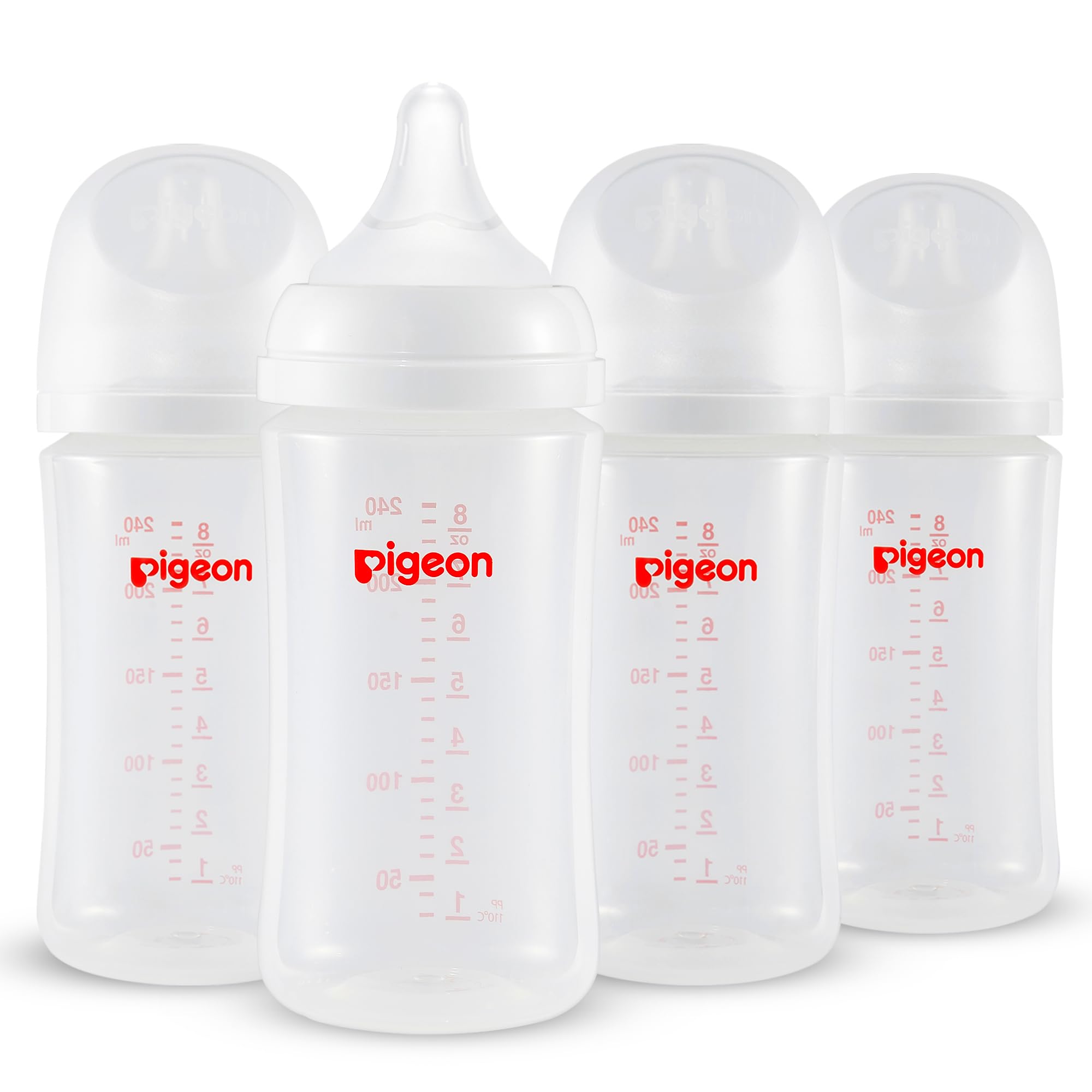 Foto 2 pulgar | Biberón Pigeon PP para Lactancia Cuello Ancho 240 ml Anticólico 4 Unidades - Venta Internacional