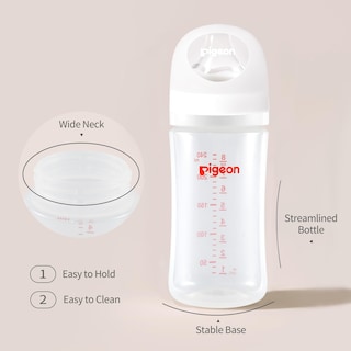 Foto 2 | Biberón Pigeon PP para Lactancia Cuello Ancho 240 ml Anticólico 4 Unidades - Venta Internacional