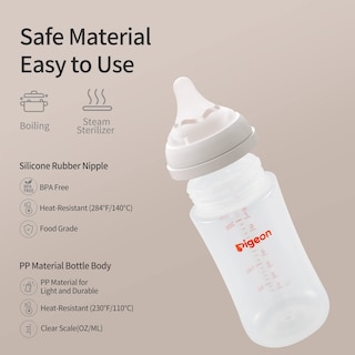 Foto 7 | Biberón Pigeon PP para Lactancia Cuello Ancho 240 ml Anticólico 4 Unidades - Venta Internacional
