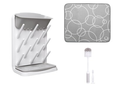 Foto 1 | Estante para Secar Botellas Ubbi Vertical con Cepillo para Botellas y Alfombrilla Gris - Venta Internacional