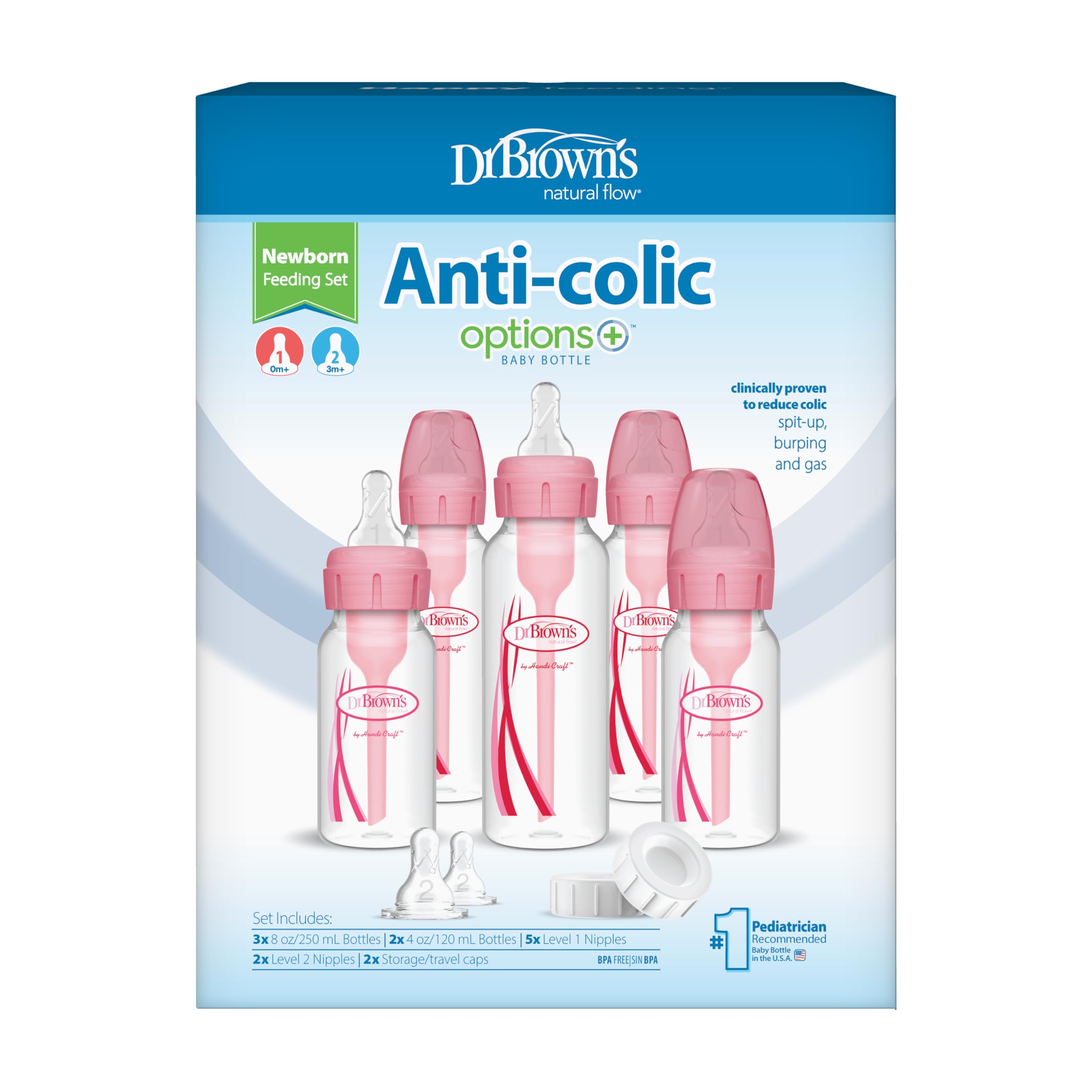 Foto 3 pulgar | Set de Biberones Dr. Brown's Options Rosa 250 ml/120 ml - Venta Internacional