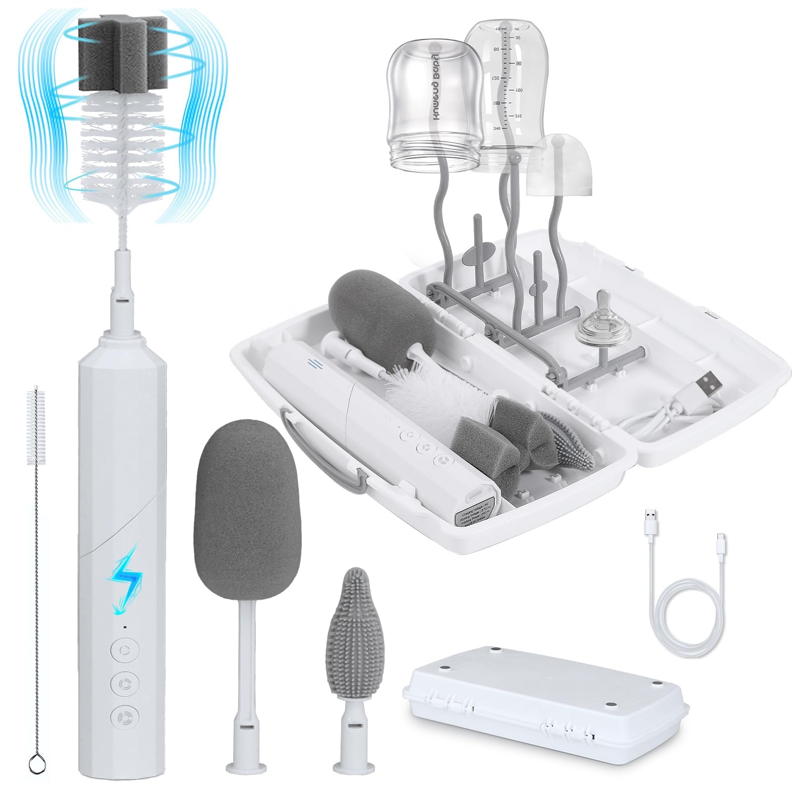 Foto 2 pulgar | Kit Limpiador Eléctrico Para Biberones Yoobao Con Tendedero - Venta Internacional.