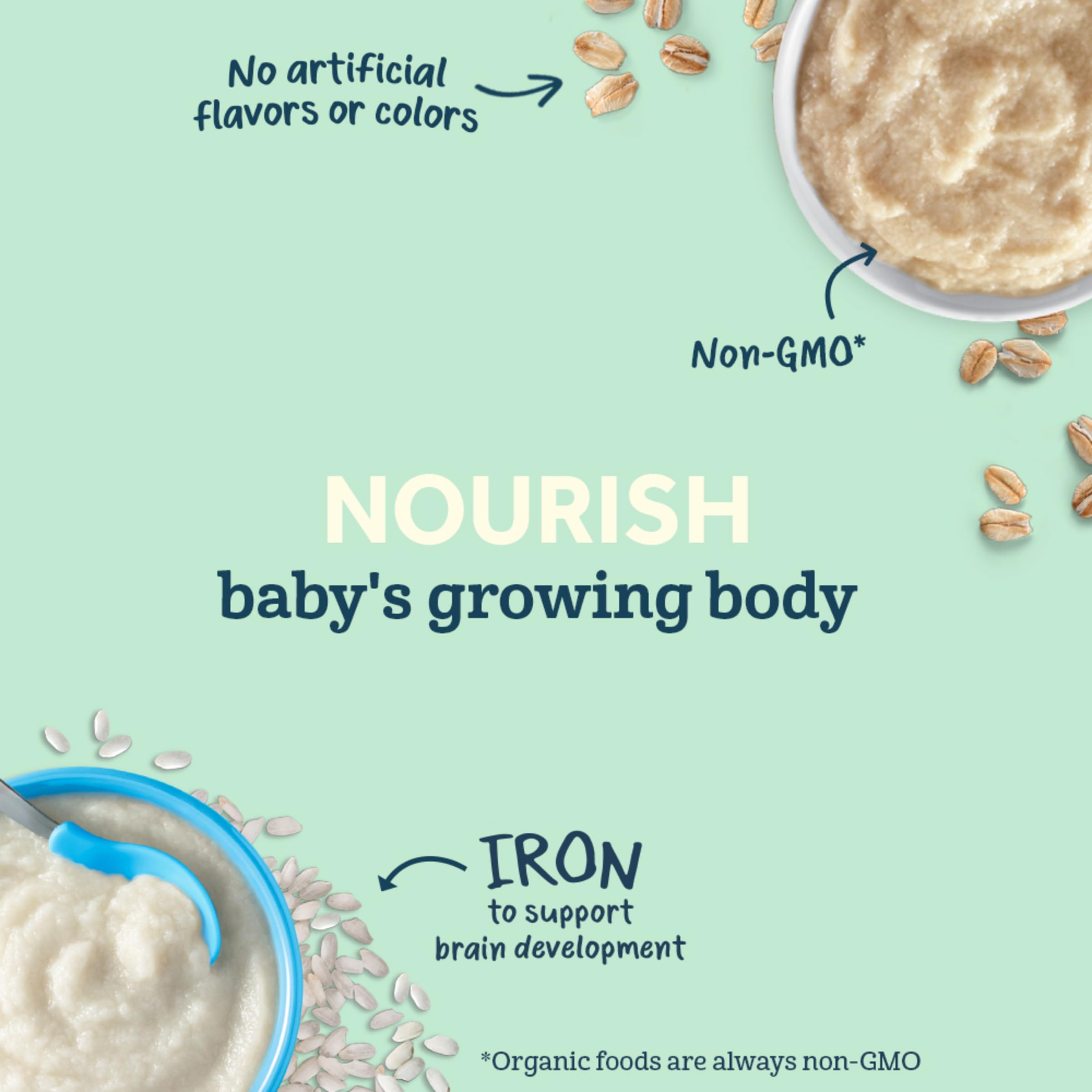 Foto 8 pulgar | Baby Cereal Gerber Organic 1st Foods, Avena, 227 Ml (x6) - Venta Internacional.
