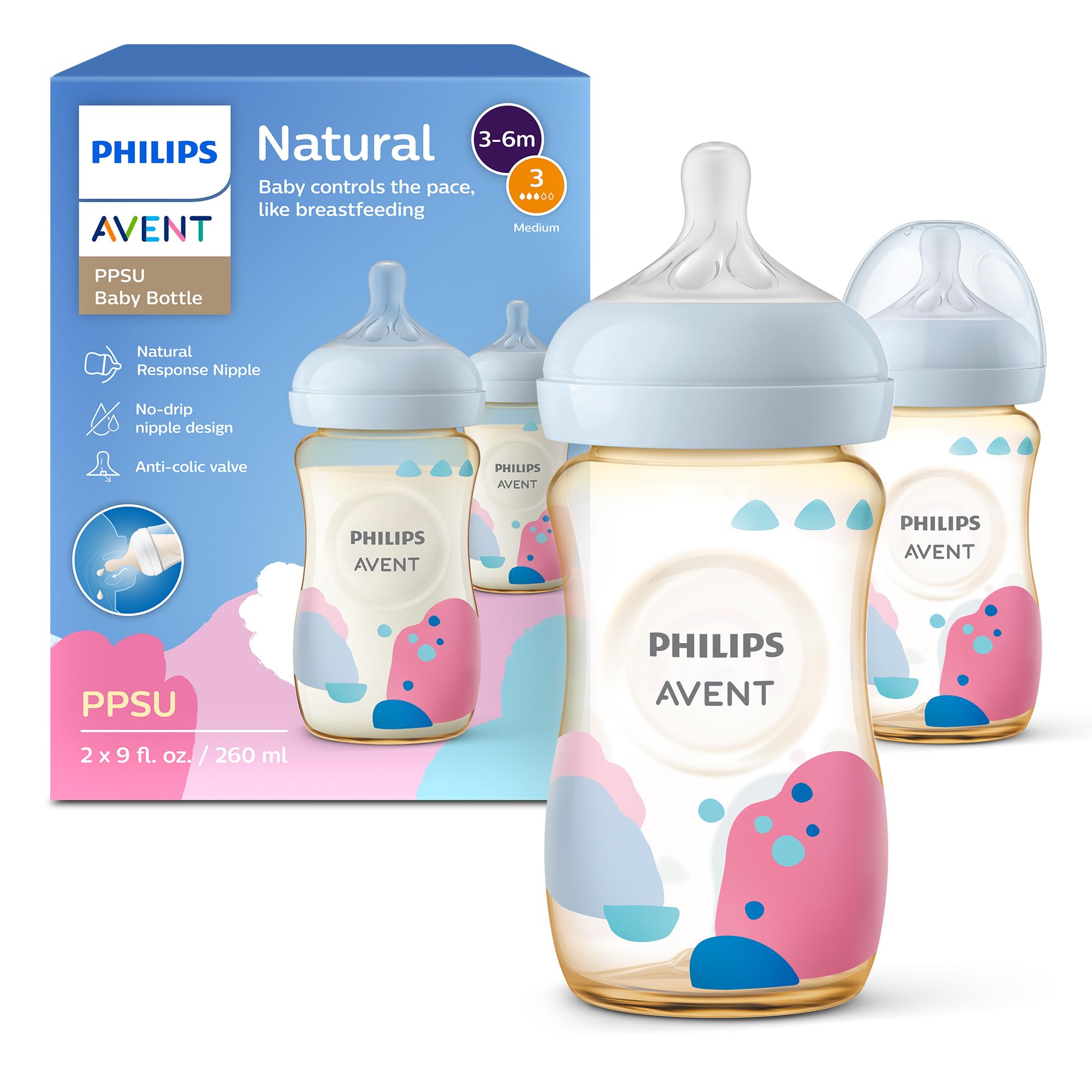 Foto 2 pulgar | Biberones Avent Ppsu Natural De 270 Ml Con Tetinas De Flujo Medio - Venta Internacional.