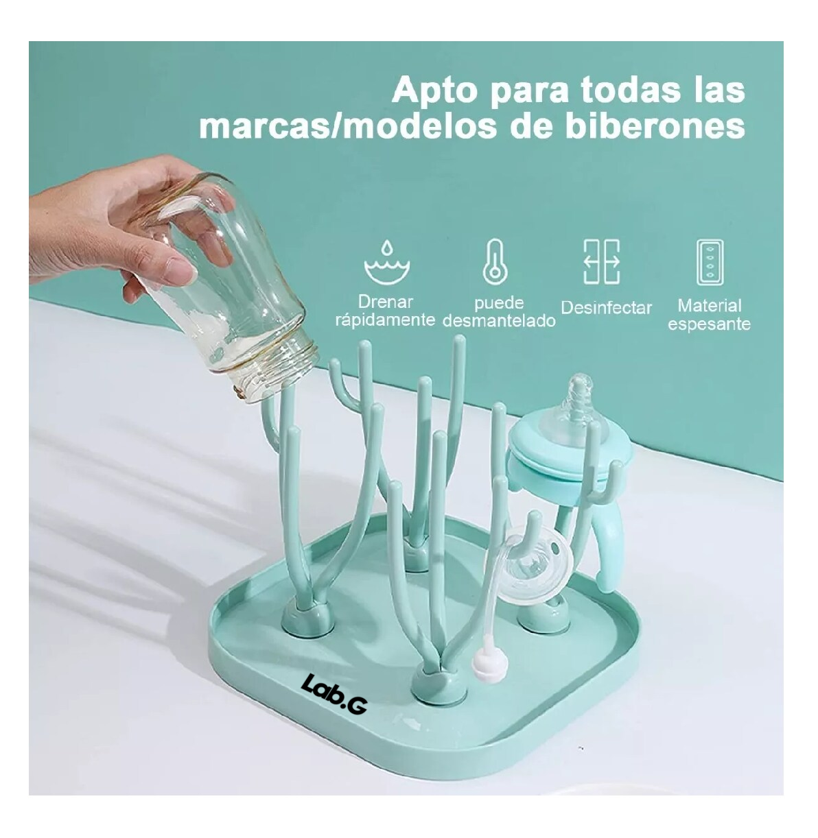 Foto 4 pulgar | Bandeja De Secado Para Escurridor De Biberones Verde
