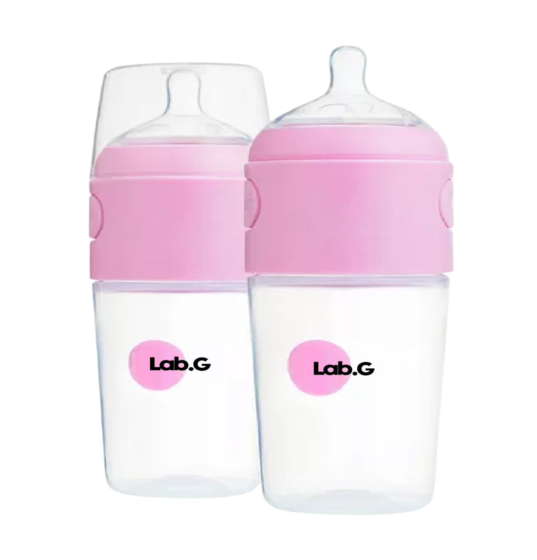 Foto 2 pulgar | Biberón Anticólico Lab.g Para Mezclar Fórmula 9oz/260ml 2 Pzs Color Rosa Transparente