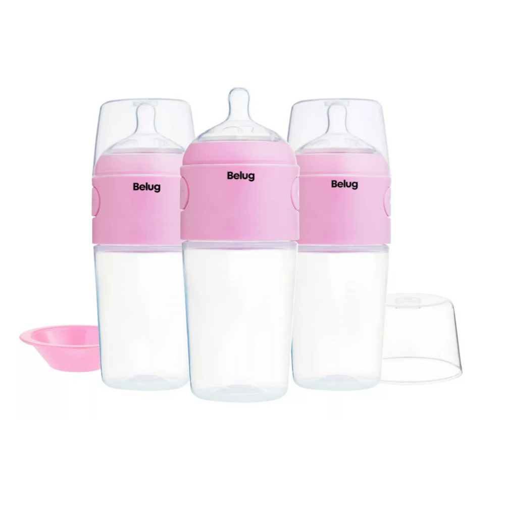 Foto 3 pulgar | Biberón Anticólico Para Mezclar Fórmula 9oz/260ml 3pz Rosas Belug