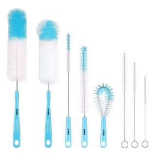 Foto 1 | Set De 8 Cepillos De Limpieza Lab.g Botellas Termos Botes Azul