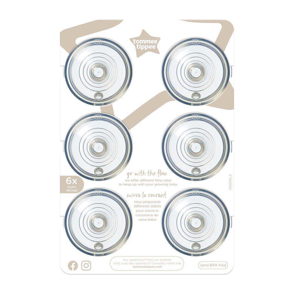 Foto 1 | Tetinas Para Biberones Tommee Tippee Closer To Nature 3m+ (6) - Venta Internacional.